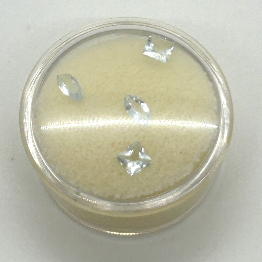 Natural Aquamarine Loose Gemstone Lot 2 Princess Square 2 Marquise Leaf Cut - Picture 5 of 11